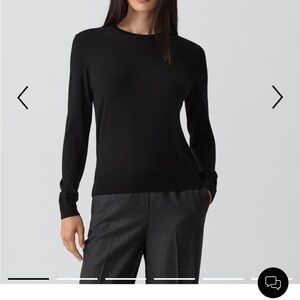 Theory Classic Black Crew Neck Sweater in Regal Wool